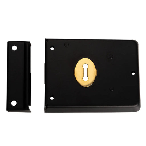 Stax 4 X 3" Rim Deadlock - Dual Handed C/W 2 Keys - Black Japanned