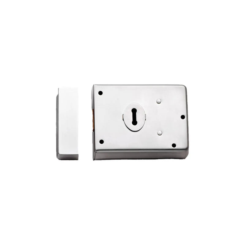 Stax 4 X 3" Rim Deadlock - Dual Handed C/W 2 Keys - Satin Chrome
