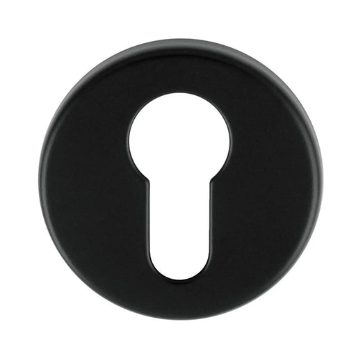 Escutcheon - Euro Profile - Push-On Round Rose Ner (Matt Black) - Matt Black