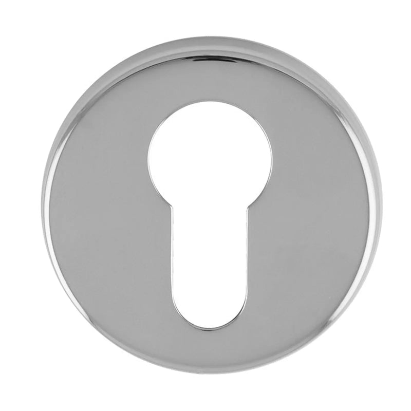 Escutcheon - Euro Profile - Push-On Round Rose Cro (Polished Chrome) - Polished Chrome