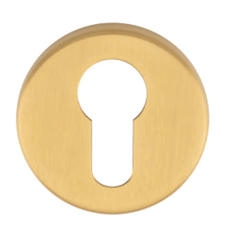 Escutcheon - Euro Profile - Push-On Round Rose Osa (Satin Brass) - Satin Brass