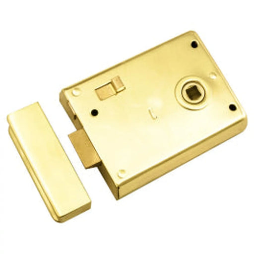 Stax 4 X 3" Rim Latch - Dual Handed - Polished Brass