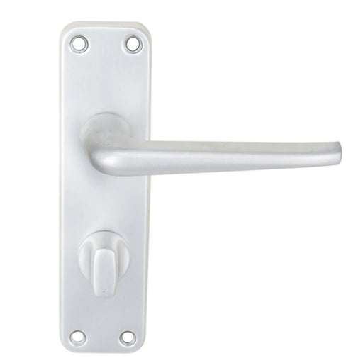 Aluminium Lever On Backplate - Bathroom/Privacy - Satin Anodised Aluminium 152MM X 41MM