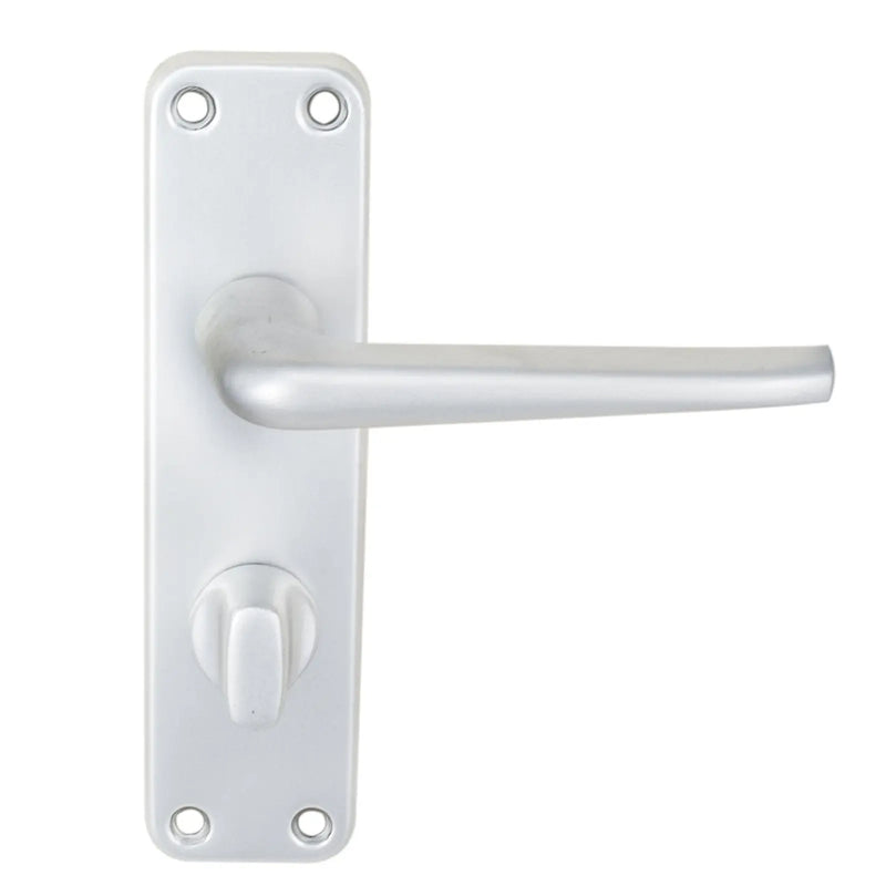 Aluminium Lever On Backplate - Bathroom/Privacy - Retail Pack - Satin Anodised Aluminium