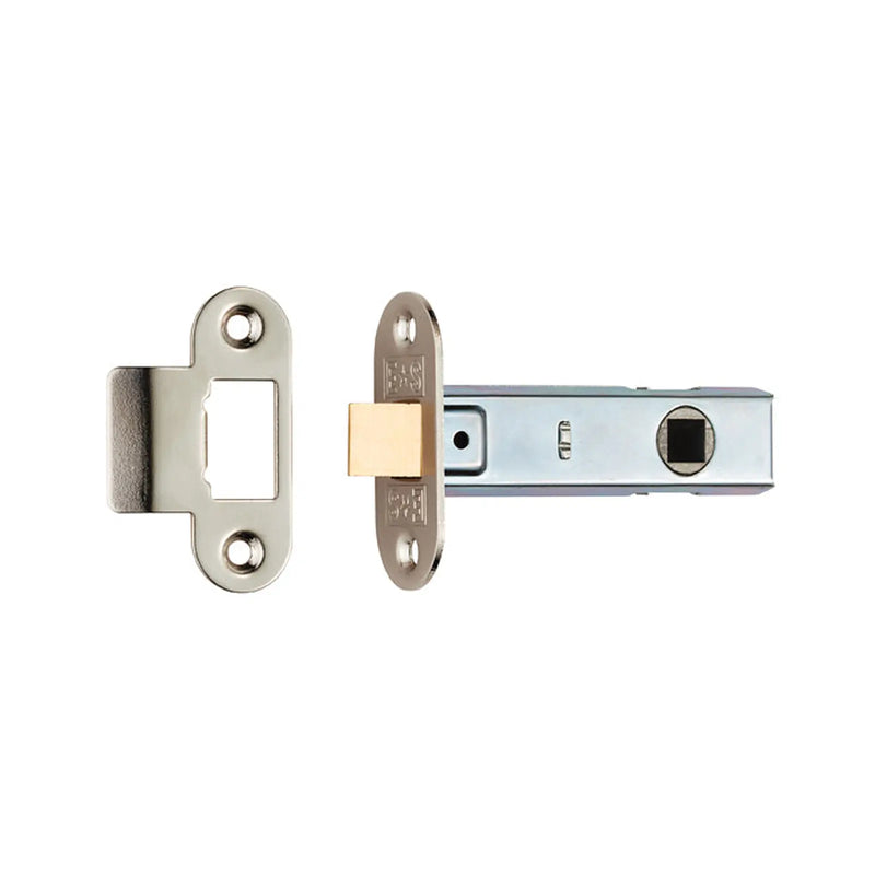 Tubular Latch 3 - Rounded Strike & Forend - Nickel Plated