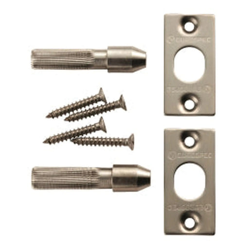 Security Hinge Bolt Set Stainless Steel - Boxed - Satin Stainless Steel 56 x 13 mm