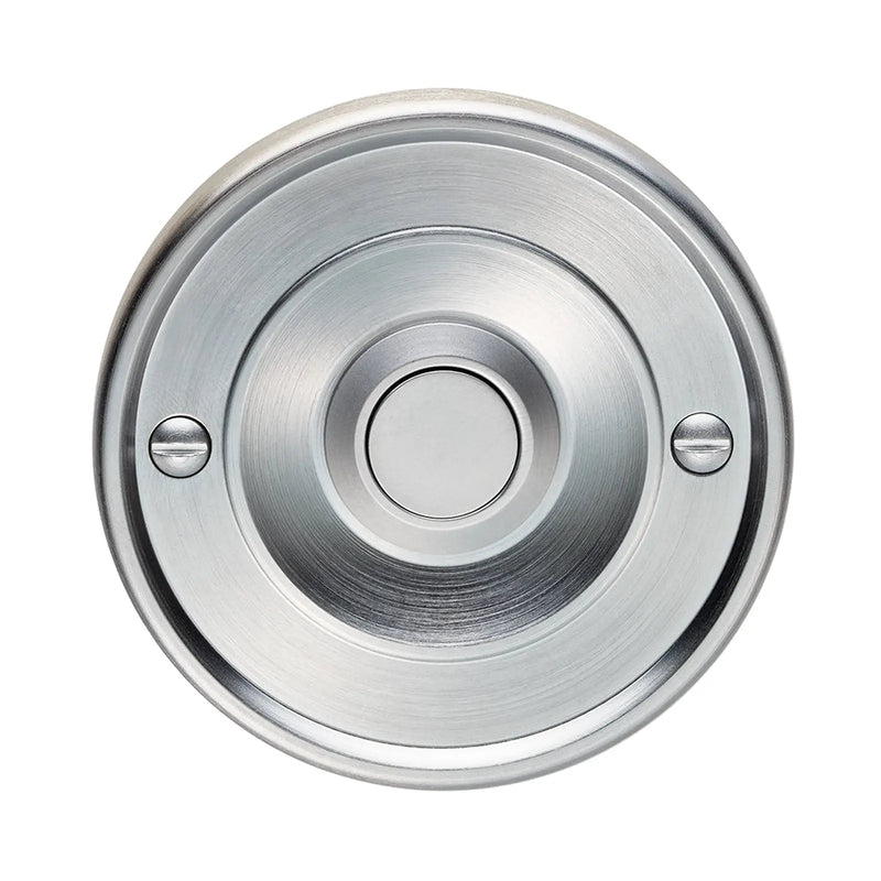 Round Bell Push - Satin Chrome 65 x 7
