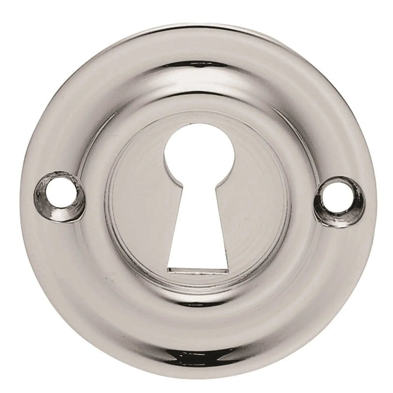 Victorian Escutcheon Lock Profile Round Face Fix - Polished Chrome 42MM