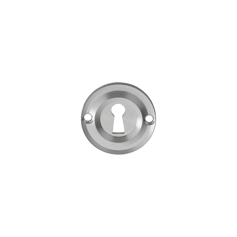 Victorian Escutcheon Lock Profile Round Face Fix - Satin Chrome 42MM
