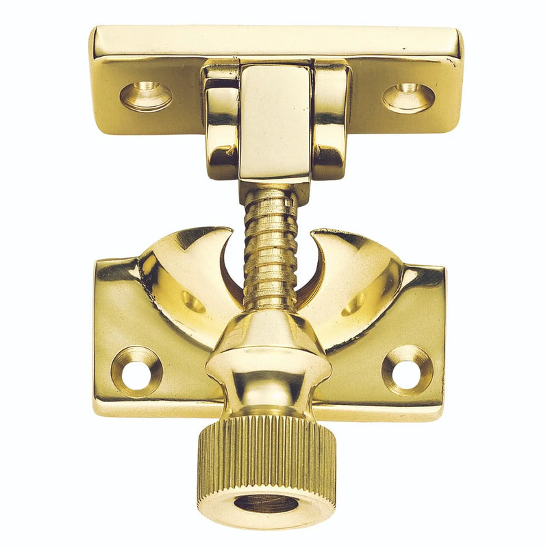 Architectural Quality Sash Fastener (Brighton Pattern) - Polished Brass 60mm x 24.5mm