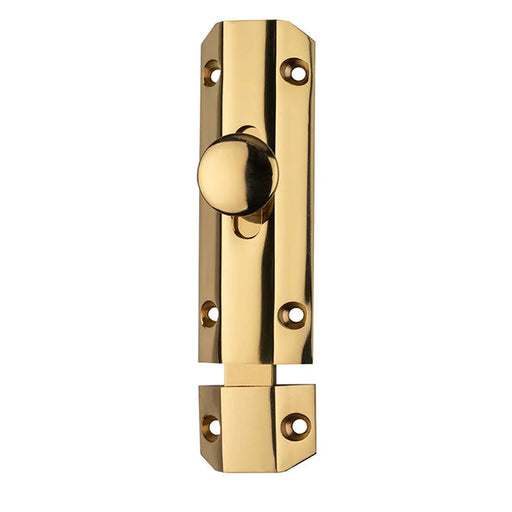 Stax 102 X 36Mm Surface Bolt C/W Keep Flat & Angled Mortice Keeps - Polished Brass 102