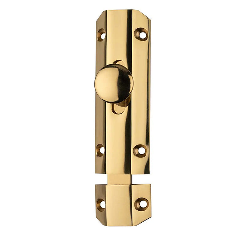 Stax 102 X 36Mm Surface Bolt C/W Keep Flat & Angled Mortice Keeps - Polished Brass 102
