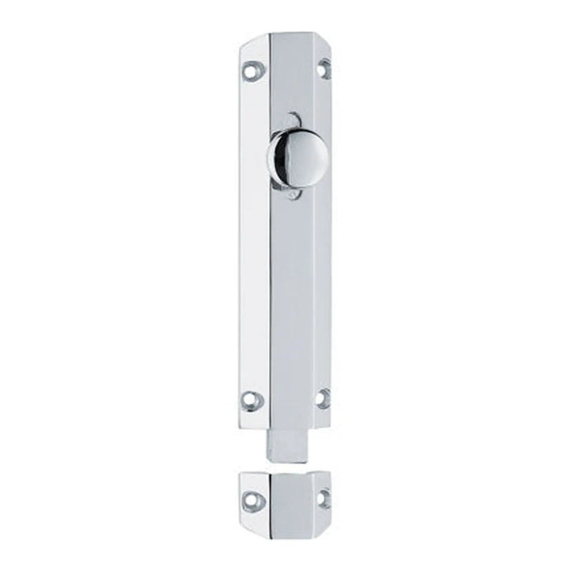 Stax 203 X 36Mm Surface Bolt C/W Keep Flat & Angled Mortice Keeps - Polished Chrome 202MM