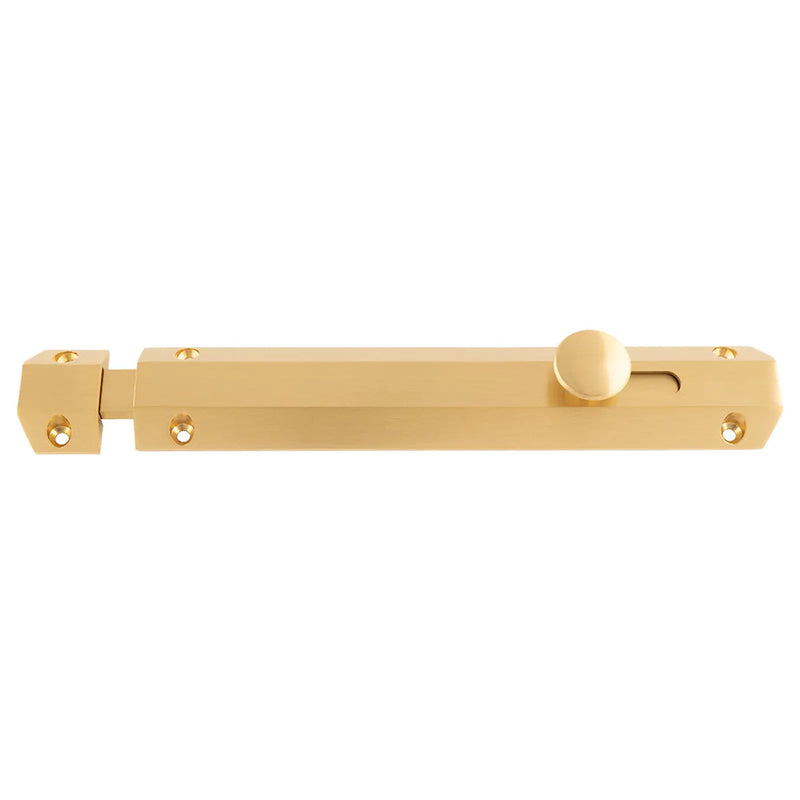 Stax 203 X 36Mm Surface Bolt C/W Keep Flat & Angled Mortice Keeps - Satin Brass