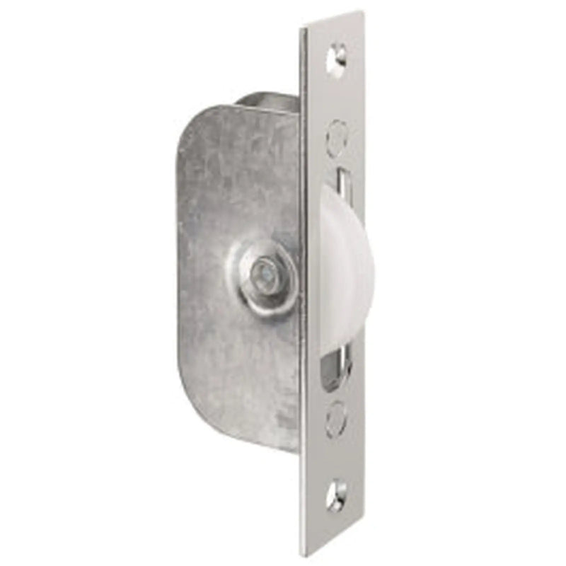 Sash Window Axle Pulley No 2 Square Chrome Forend With Nylon Wheel - Polished Chrome 117MM X 25MM