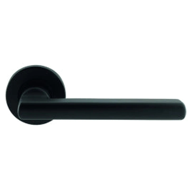 Carlton Lever On Sprung Push-On Round Rose - Matt Black