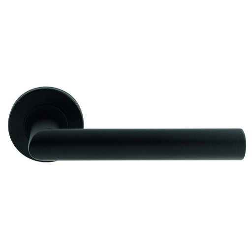 Treviri Mitred Lever On Sprung Push-On Round Rose - Matt Black