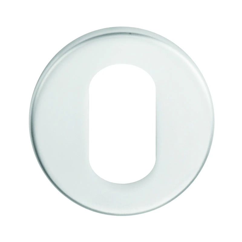 Escutcheon - Oval Profile - Push-On Round Rose - Satin Stainless Steel