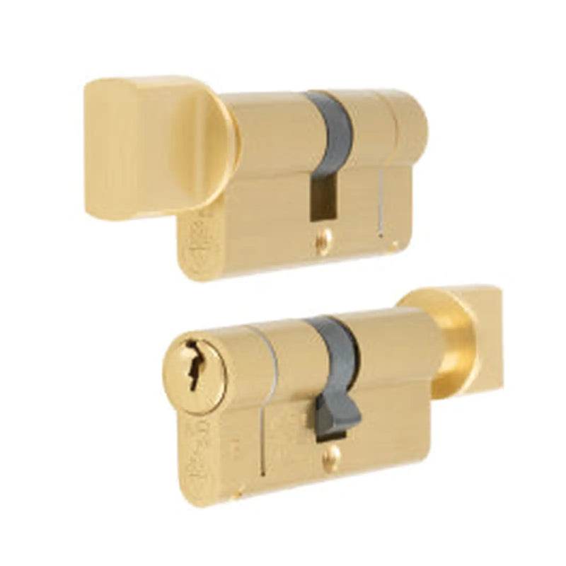 Mpx6 70Mm Euro Cylinder & Turn - Ktd - Satin Brass