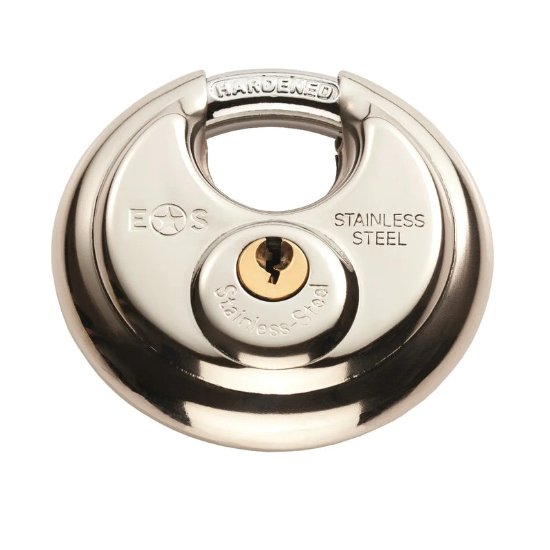 Stax 70Mm Stainless Steel Disc Padlock 3 Keyed To Differ - Satin Stainless Steel 70MM
