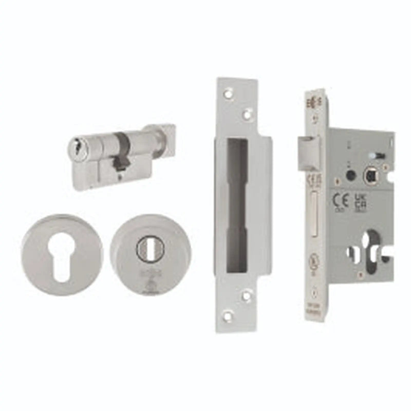 Euro Profile Bs8621 Cylinder/Turn Sashlock (Complete) - Satin Stainless Steel