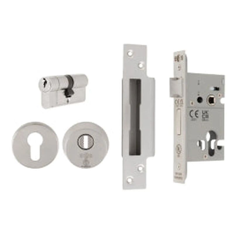 Easi - T Euro Profile Bs3621 Double Cylinder Sashlock (Complete Set) - Satin Stainless Steel