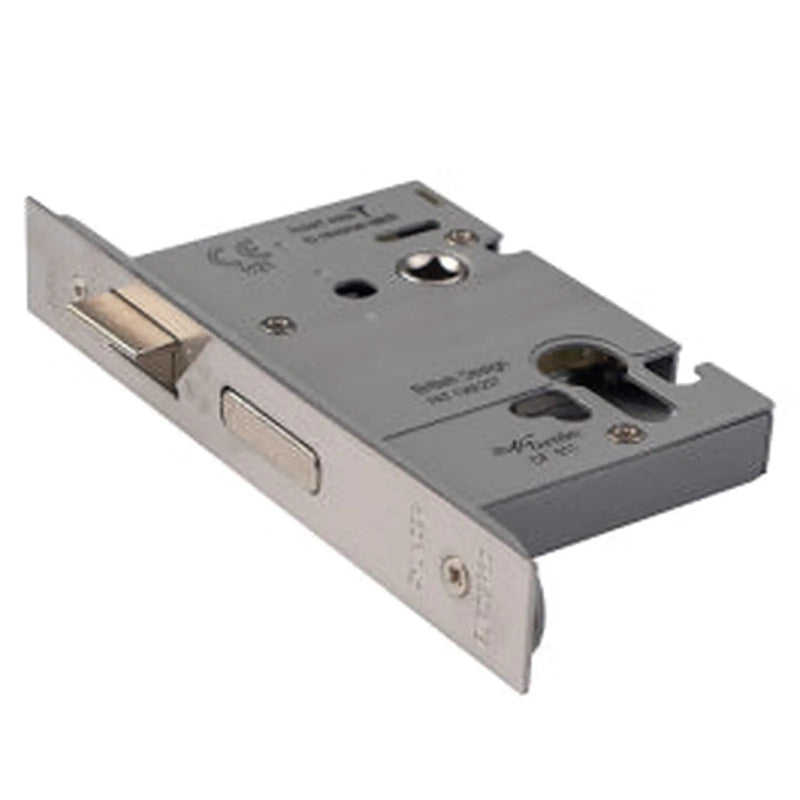 Stax 76Mm Heavy Duty Sashlock - Euro - 47.5Mm C/C - Square - Satin Stainless Steel