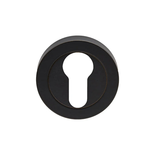 Escutcheon - Euro Profile - Screw-On Round Rose - Matt Black