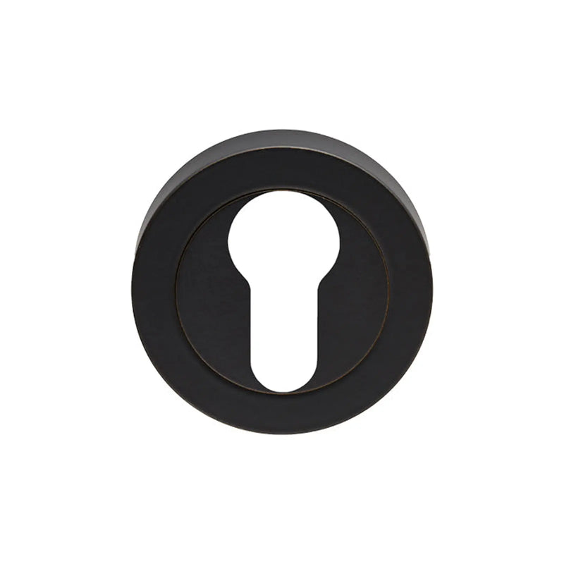 Escutcheon - Euro Profile - Screw-On Round Rose - Matt Black