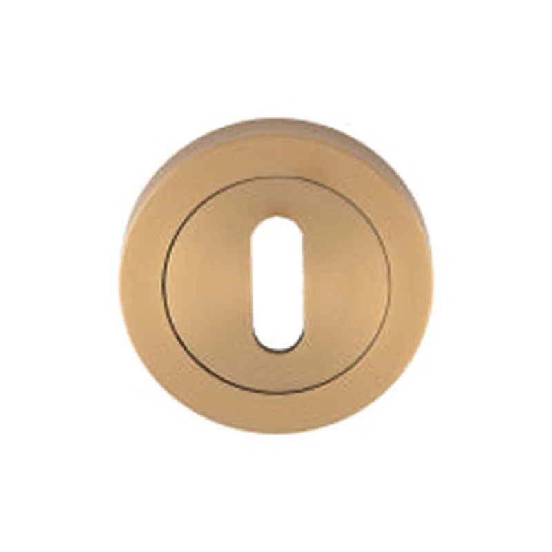 Escutcheon - Lock Profile - Screw-On Round Rose - Satin Brass