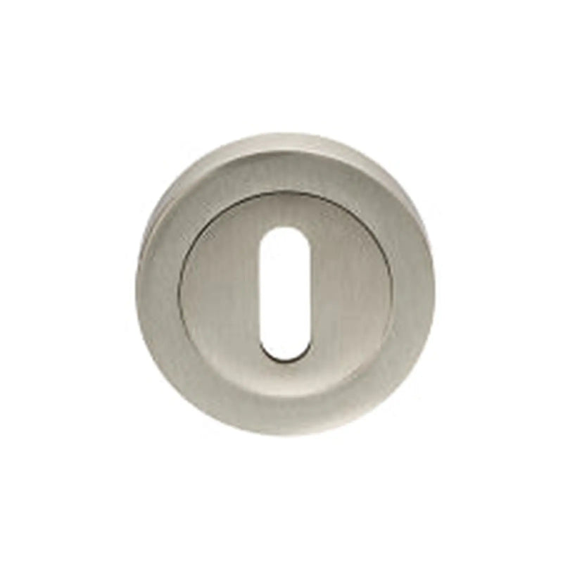 Escutcheon - Lock Profile - Screw-On Round Rose - Satin Nickel