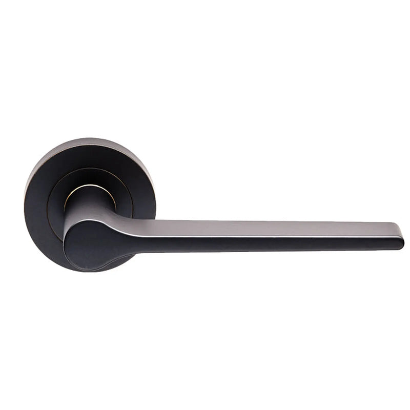 Velino Lever On Sprung Screw-On Round Rose - Matt Black