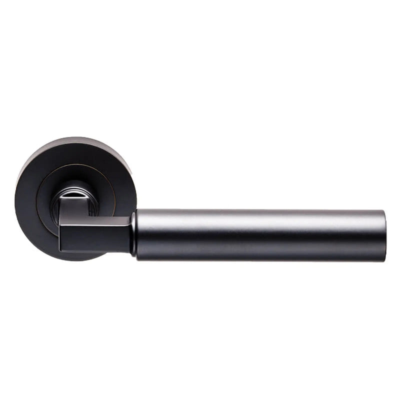 Amiata Lever On Sprung Screw-On Round Rose - Matt Black