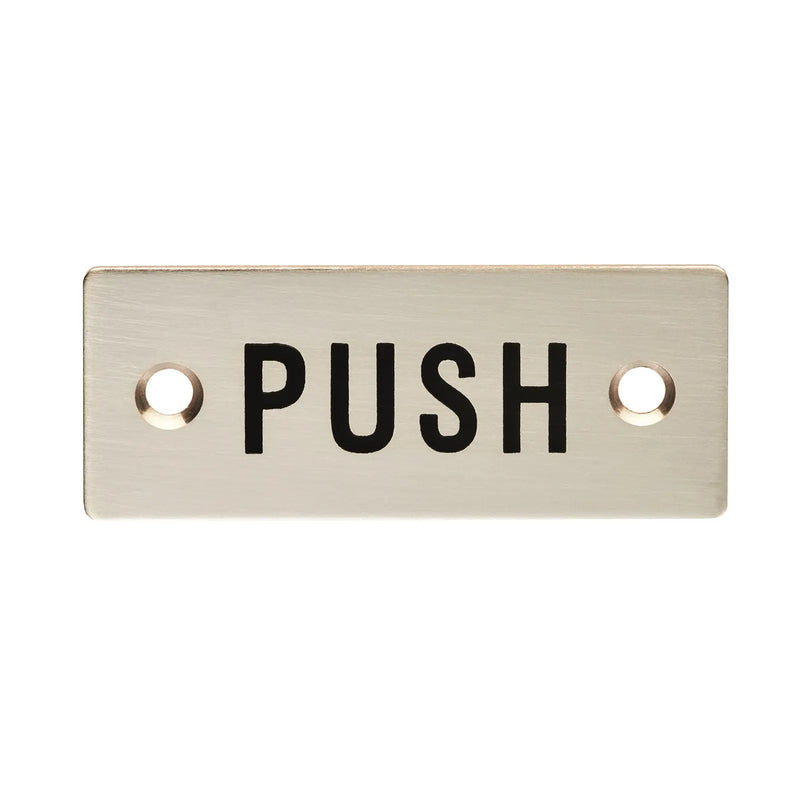 Stax 30 X 75Mm - Push Sign - Face Fix - Satin Stainless Steel