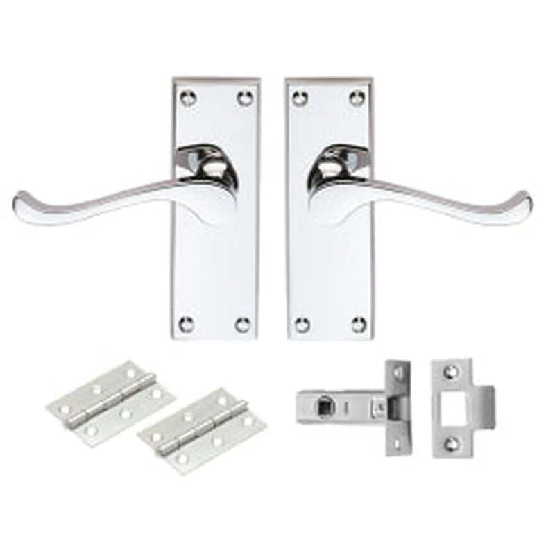 Contract Victorian Scroll Latch Pack - Polished Chrome 118 X 40