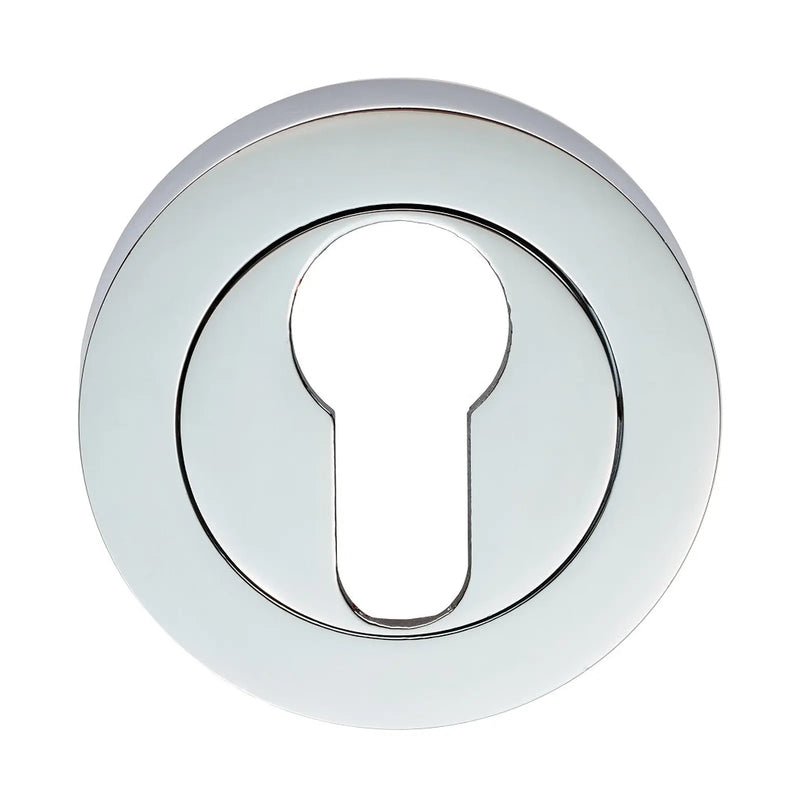 Escutcheon - Euro Profile On Concealed Fix Round Rose - Polished Chrome 52 x 8