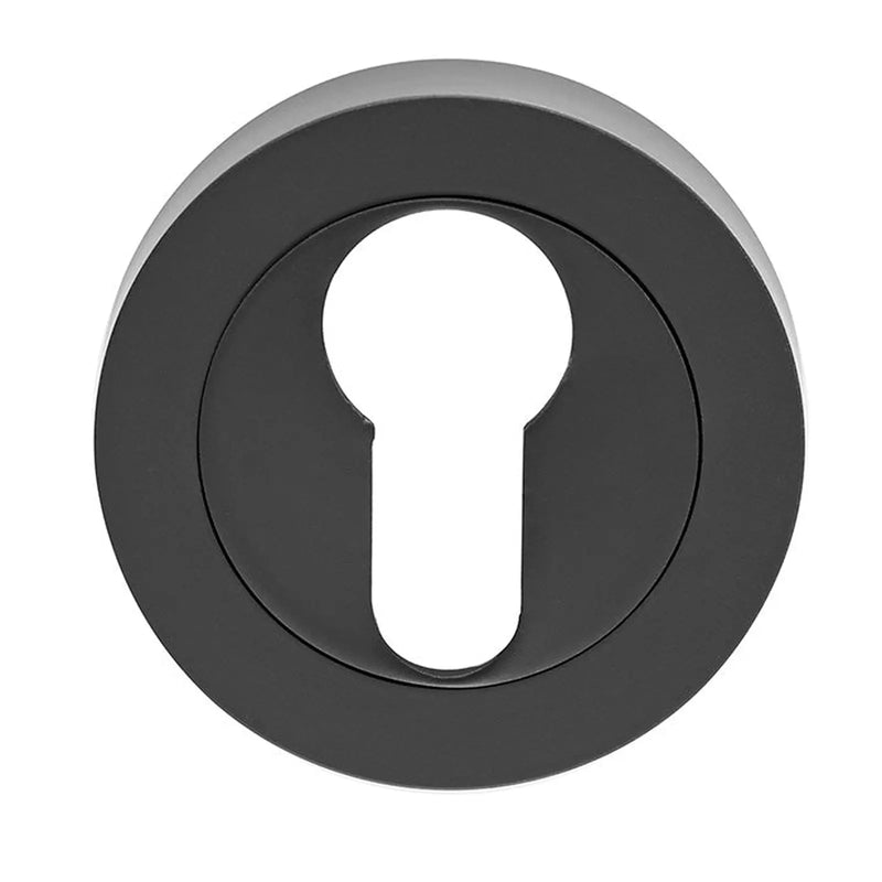 Escutcheon - Euro Profile On Concealed Fix Round Rose - Matt Black