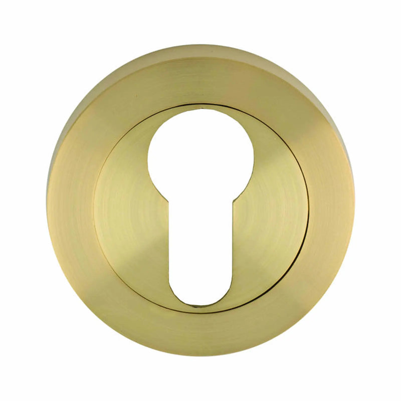 Escutcheon - Euro Profile On Concealed Fix Round Rose - Satin Brass