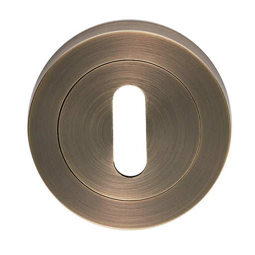 Escutcheon - Lock Profile On Concealed Fix Round Rose - Antique Brass