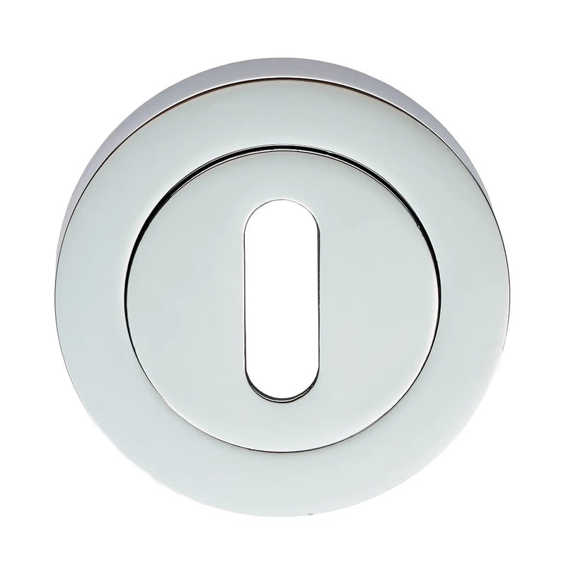 Escutcheon - Lock Profile On Concealed Fix Round Rose - Polished Chrome 52 x 8