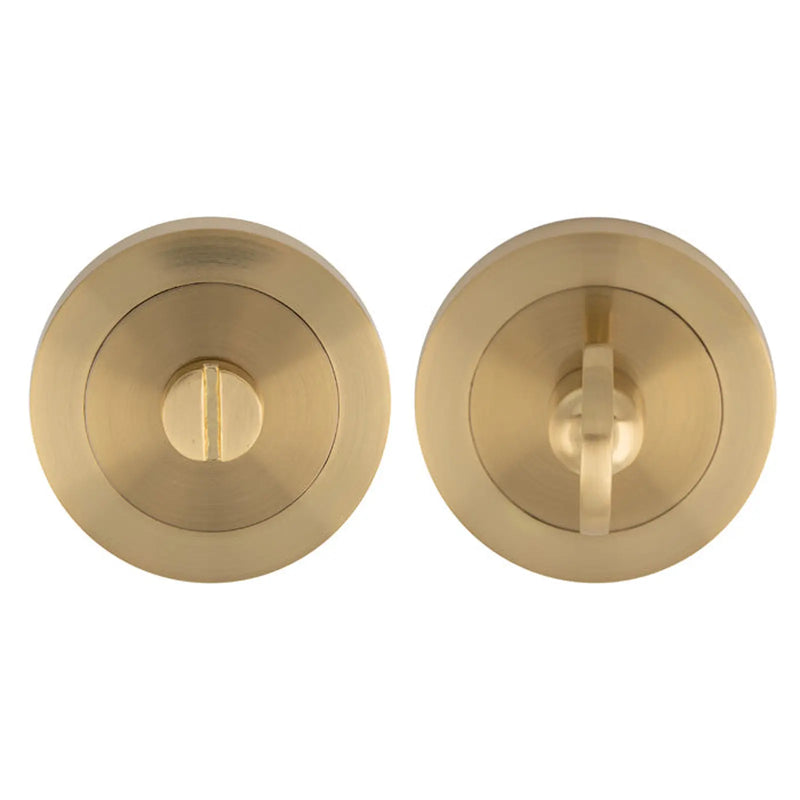 Stax Turn & Release - 5Mm Spindle - Screw-On Round Rose - Satin Brass