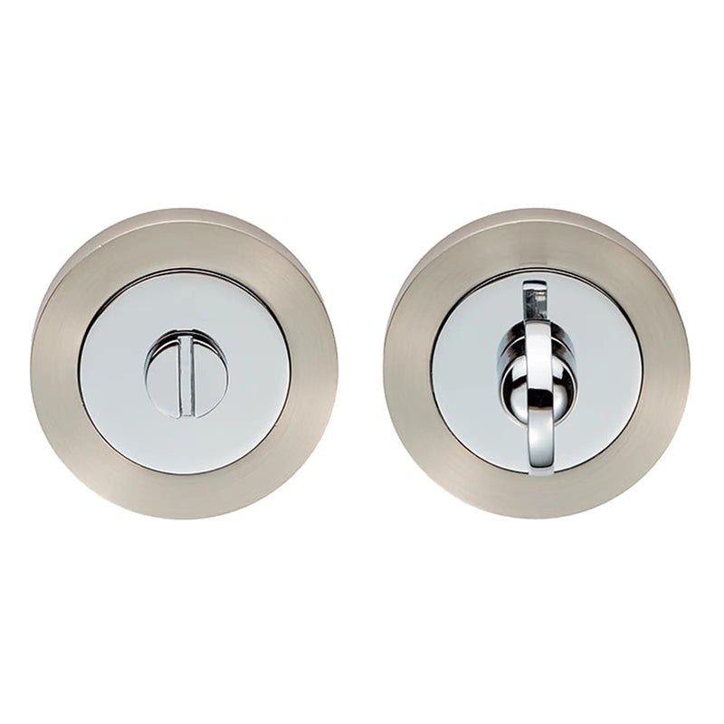 Stax Turn & Release - 5Mm Spindle - Screw-On Round Rose - Satin Nickel/Polished Chrome 52 x 8