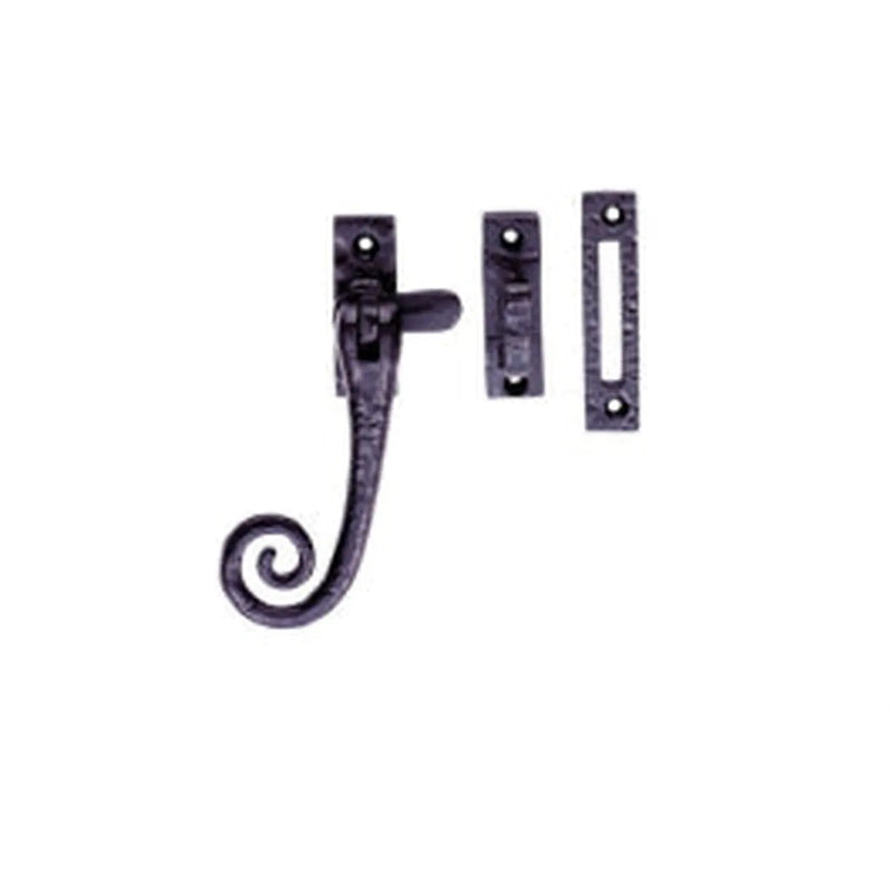 Curly Tail Casement Fastener - Black Antique 124 x 80 mm