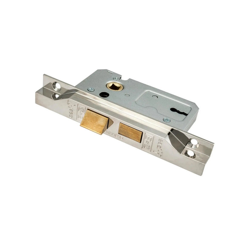 Stax 64Mm Sash Lock - 2 Lever - 57Mm C/C - Rebated 13Mm - Nickel Plated