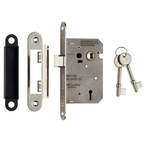 Stax 64Mm Sash Lock - 3 Lever - 57Mm C/C - Radius - Nickel Plated