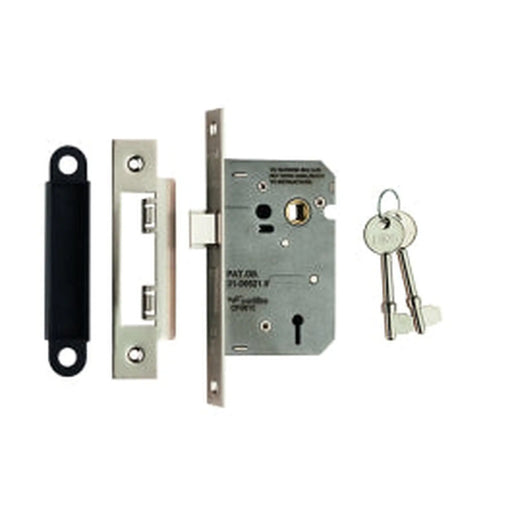 Stax 64Mm Sash Lock - 3 Lever - 57Mm C/C - Radius - Satin Nickel