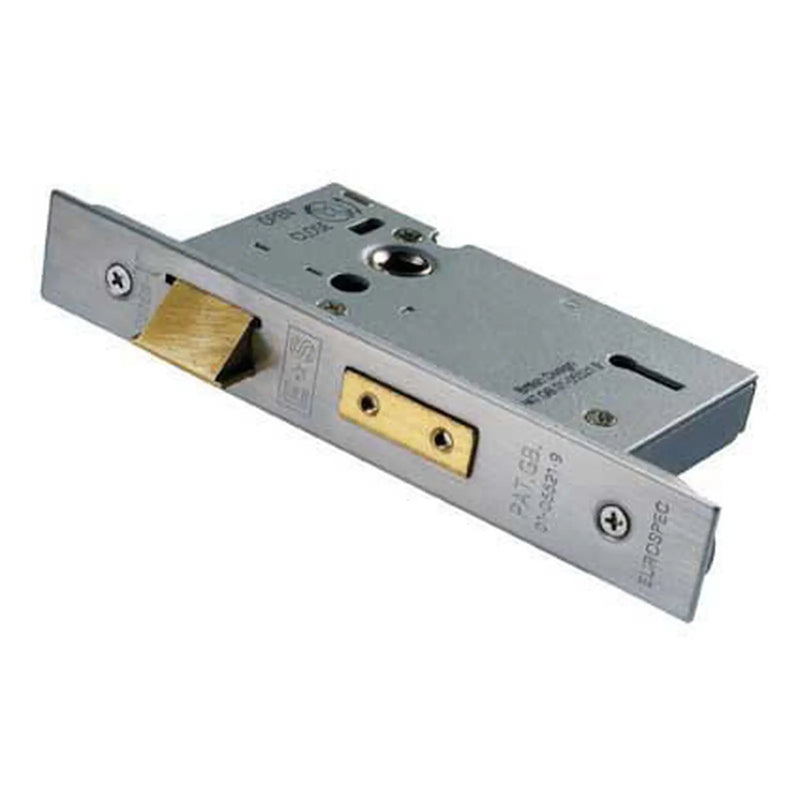 Stax 64Mm Heavy Duty Sashlock - 3 Lever - 57Mm C/C - Square - Satin Stainless Steel