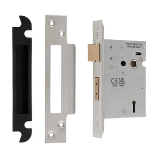 Stax 76Mm Heavy Duty Sashlock - 5 Lever - Radius - Satin Stainless Steel