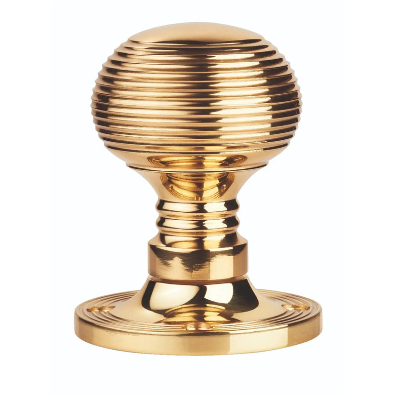 Queen Anne - Rim Mortice Knob Otl (Polished Brass) - Polished Brass 57MM