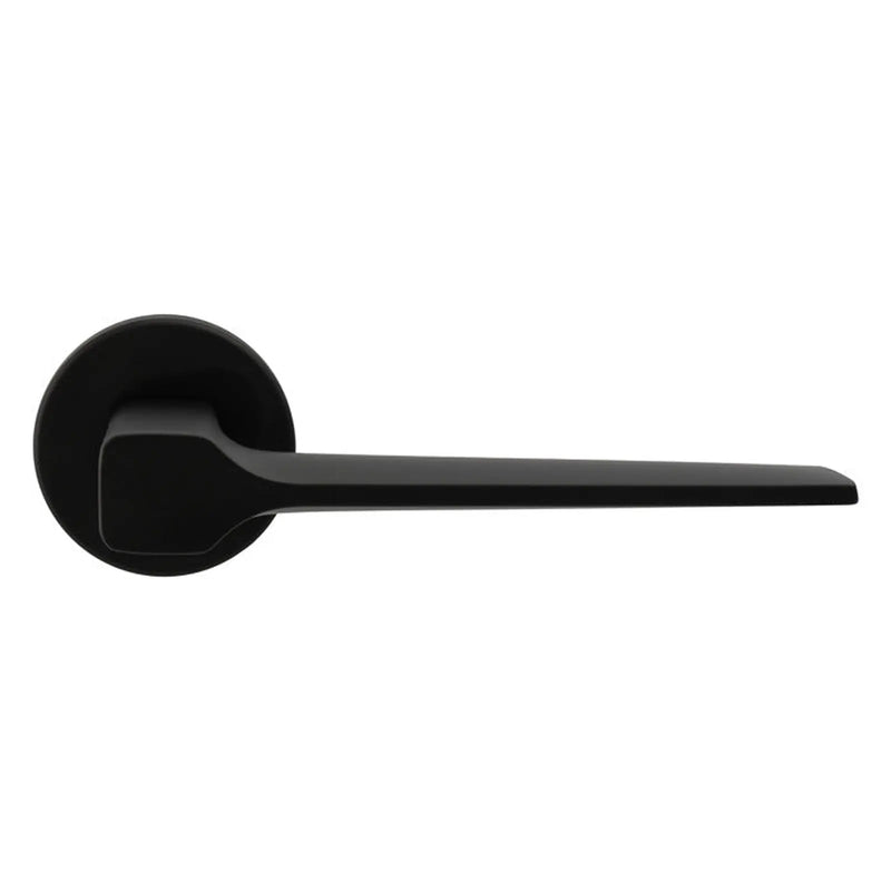 Sonica Lever On Sprung Push-On Round Rose Ner (Matt Black) - Matt Black